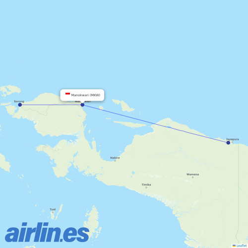 Sriwijaya Air at MKW route map