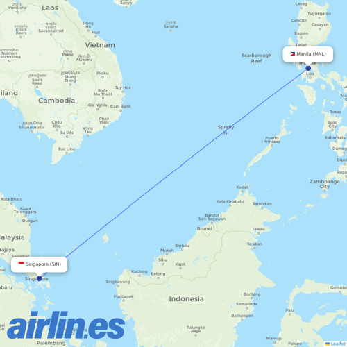Singapore Airlines at MNL route map