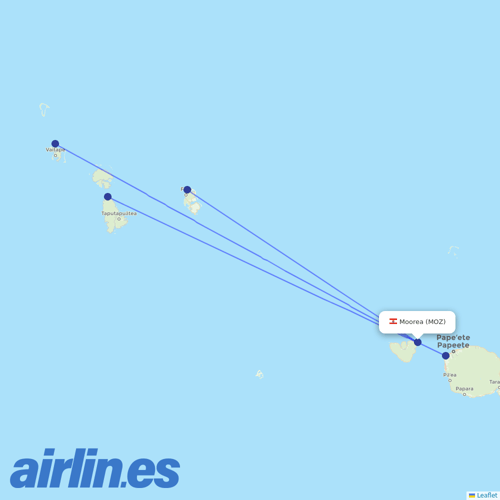 Air Tahiti at MOZ route map