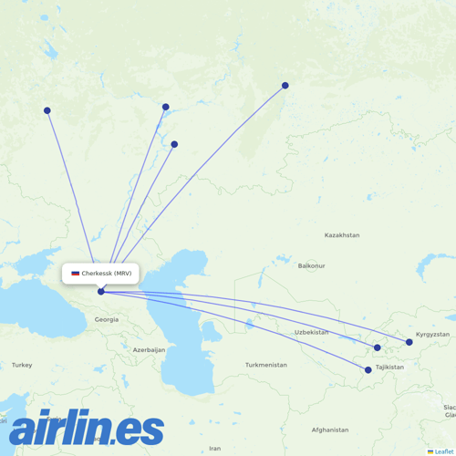 Ural Airlines at MRV route map
