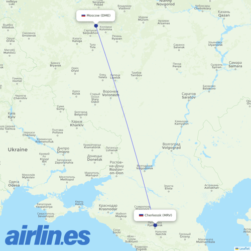 NordStar Airlines at MRV route map