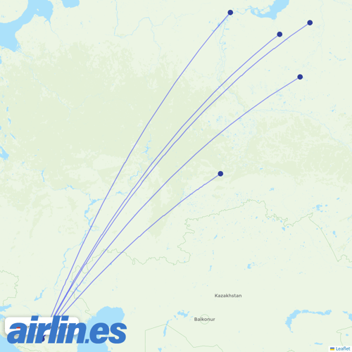 Yamal Airlines at MRV route map