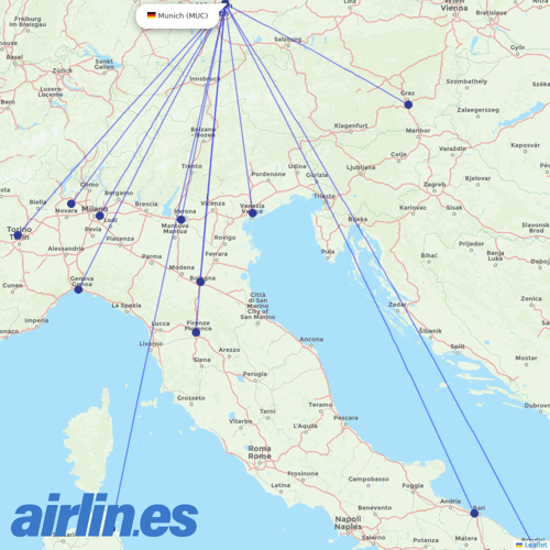 Air Dolomiti at MUC route map