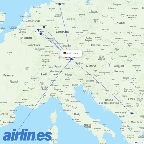 Eurowings at MUC route map