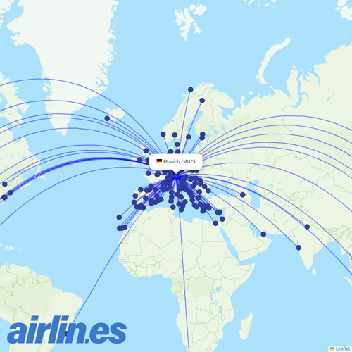 Lufthansa at MUC route map