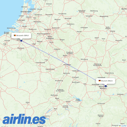 Brussels Airlines at MUC route map