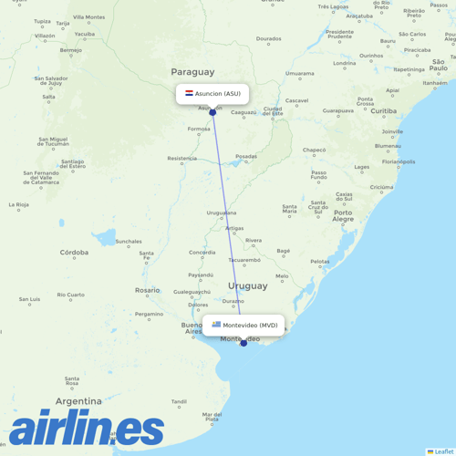 Silk Way Airlines at MVD route map