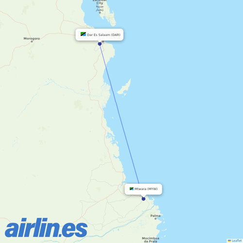 Precision Air at MYW route map