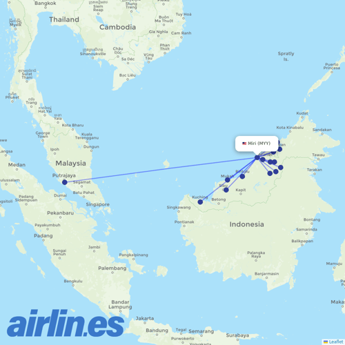 Malaysia Airlines at MYY route map