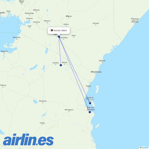 Precision Air at NBO route map