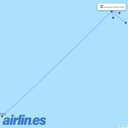 Air Tahiti at NHV route map