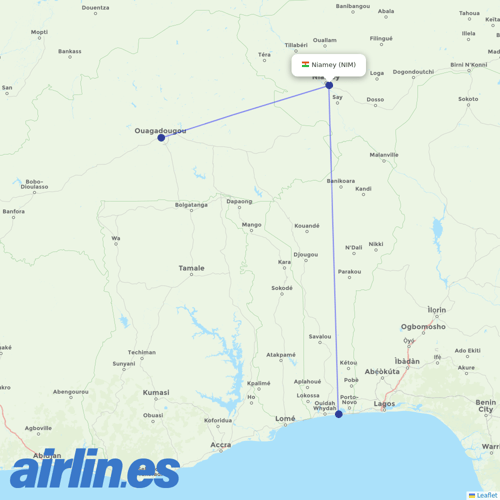 ASKY Airlines at NIM route map