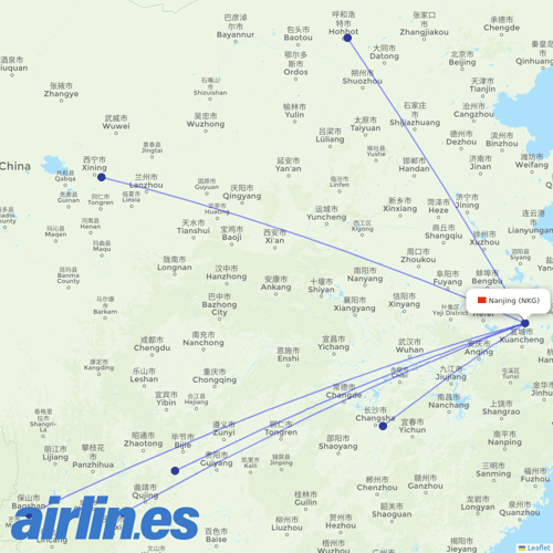 HongTu Airlines at NKG route map