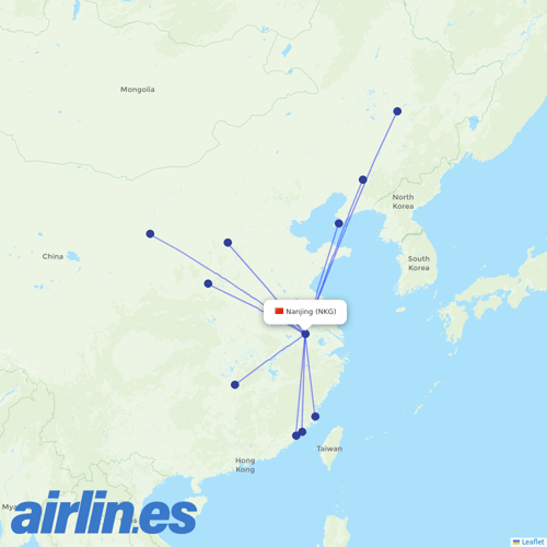 Xiamen Airlines at NKG route map