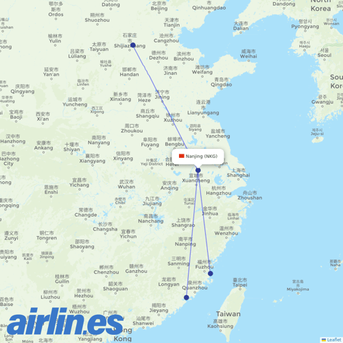 Hebei Airlines at NKG route map