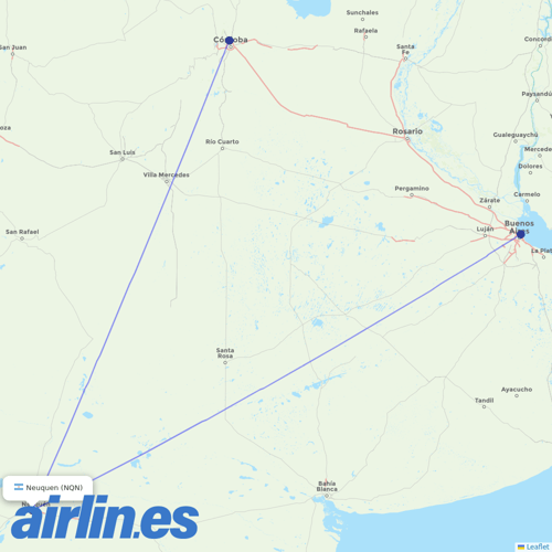 Felix Airways at NQN route map