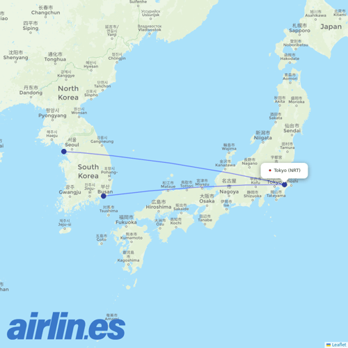 Air Busan at NRT route map