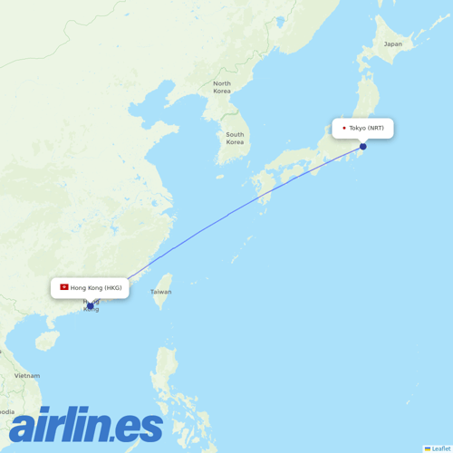 Hong Kong Airlines at NRT route map