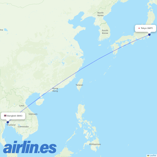 Thai AirAsia X at NRT route map