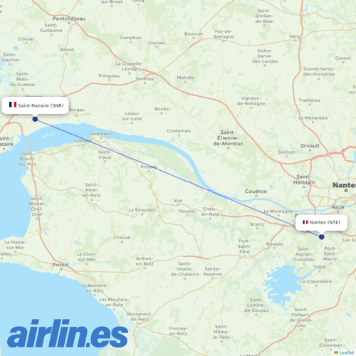 Air Corsica at NTE route map