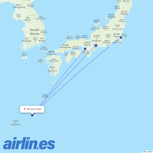 Jetstar Japan at OKA route map