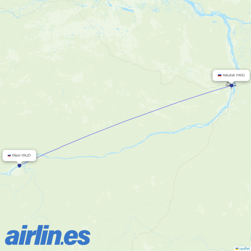 Polar Airlines at OLZ route map