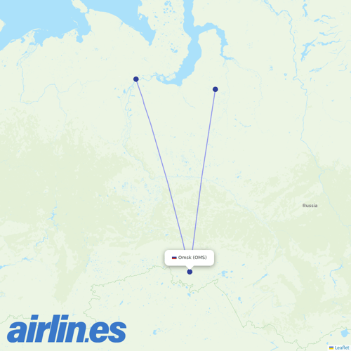 Yamal Airlines at OMS route map