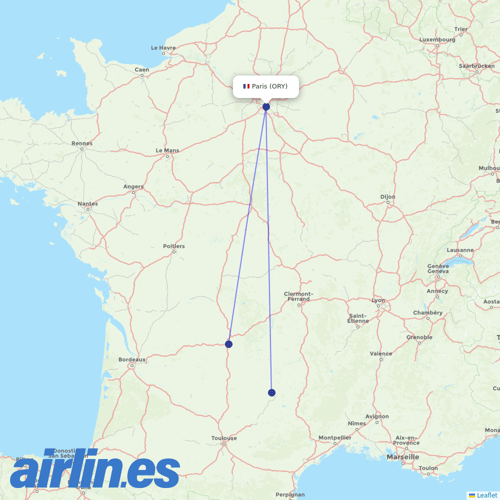 Flyest Lineas Aereas at ORY route map