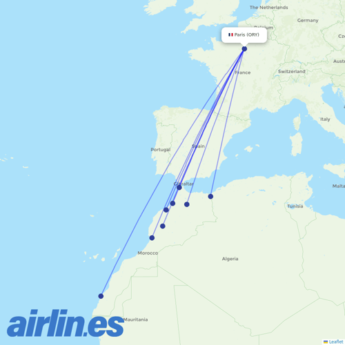 Royal Air Maroc at ORY route map