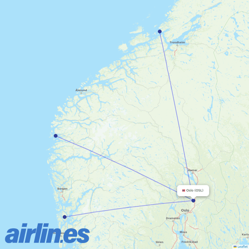 Danish Air at OSL route map