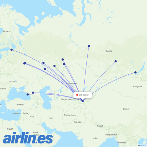 Ural Airlines at OSS route map
