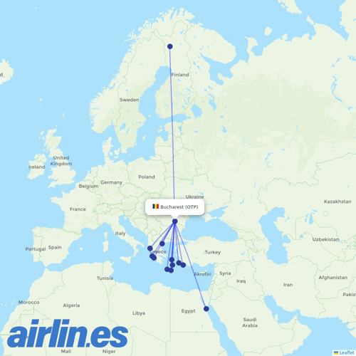 Astra Airlines at OTP route map