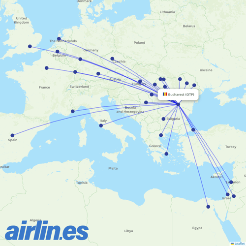 TAROM at OTP route map