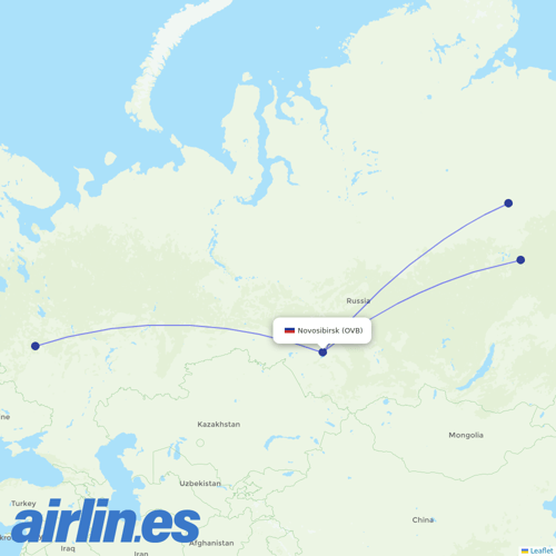 Alrosa Air at OVB route map