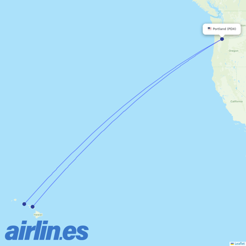 Hawaiian Airlines at PDX route map