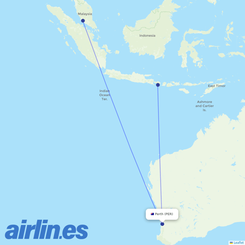 Batik Air Malaysia at PER route map