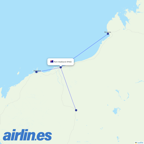 Aviair at PHE route map