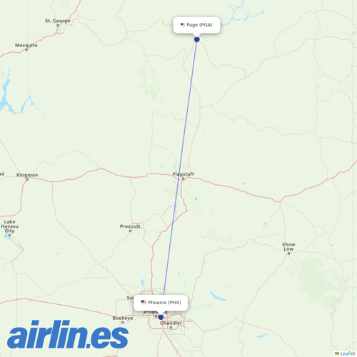Contour Aviation at PHX route map
