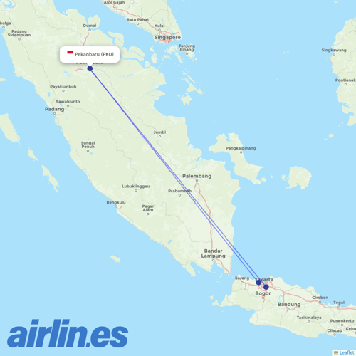 Batik Air at PKU route map