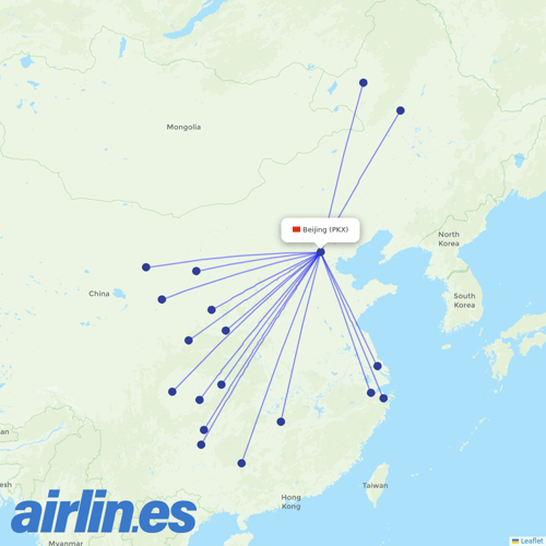 Hebei Airlines at PKX route map