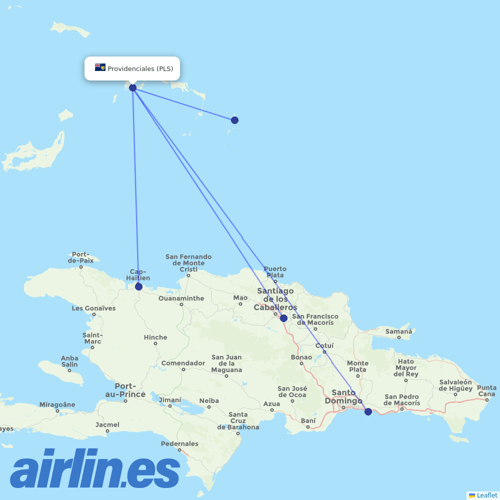 Caicos Express Airways at PLS route map