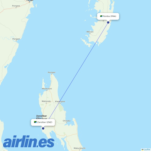 Auric Air at PMA route map