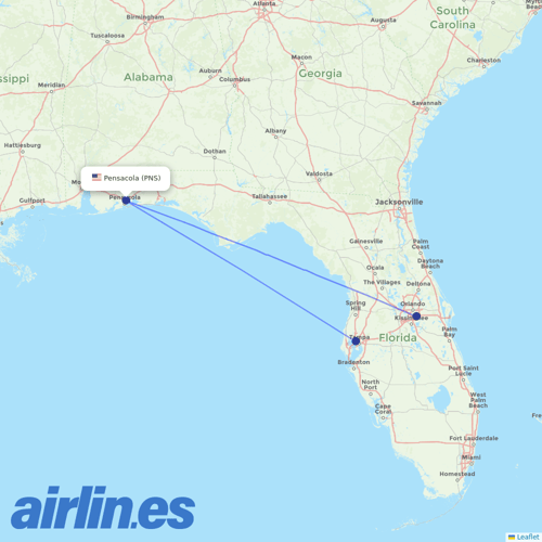Silver Airways at PNS route map