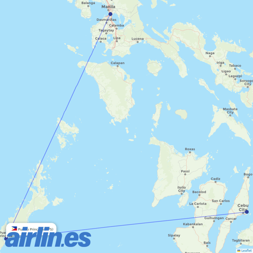 Philippine Airlines at PPS route map