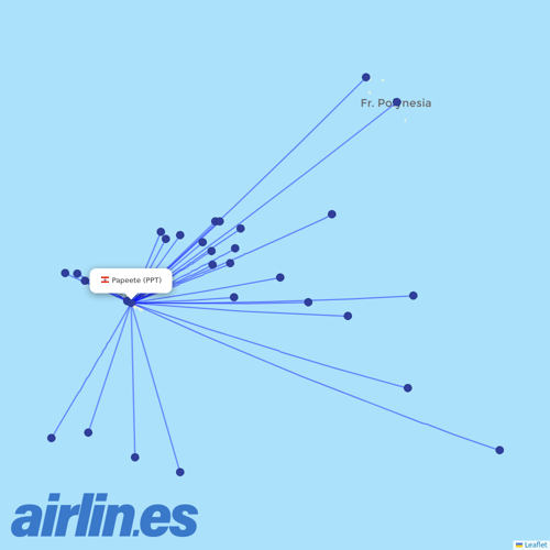 Air Tahiti at PPT route map