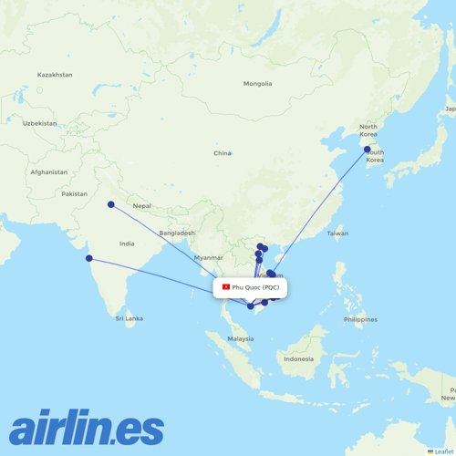 VietJet Air at PQC route map