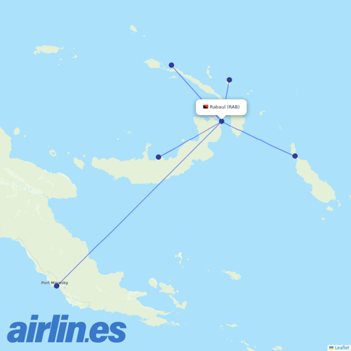 Air Niugini at RAB route map
