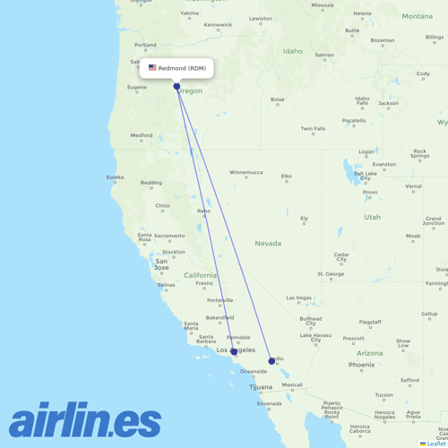 Xtra Airways at RDM route map