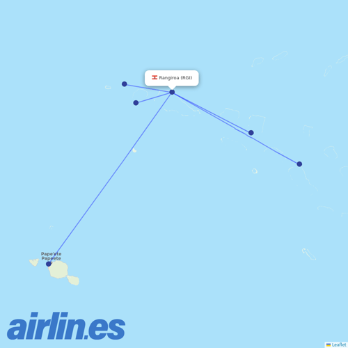 Air Tahiti at RGI route map