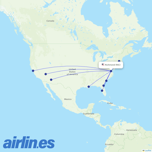 Breeze Airways at RIC route map